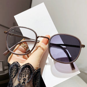 JN IMPRESSION Fashion Anti-blue Light Discoloration Glasses Oval Frame Trend Finished Myopia Glasses