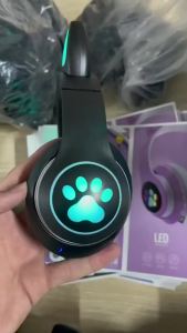 New STN-28 Headphones Head-mounted Cat Ear Bluetooth Headphones Foldable Plug-in Light