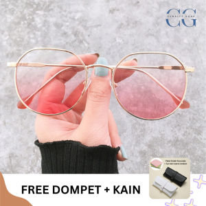 GRATIS Dompet + Kain❤️ Kacamata Anti Blue Light Lensa Oval Oversize Kacamata Wanita Fashion Korea Kacamata Anti Radiasi