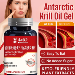 Antarctic Krill Oil Softgels Astaxanthin Dietary Nutritional Supplement Reduction of Cholesterol Heart Liver and Eye Care