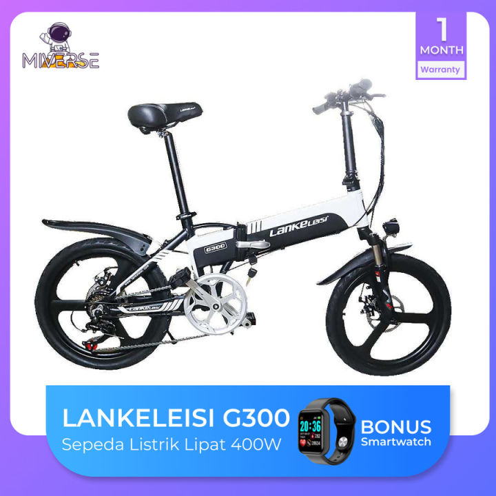 Lankeleisi G300 Sepeda Listrik Lipat Folding Bike Moped Lazada