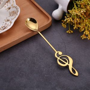 UNDATA Quán nhạc Muỗng nốt nhạc Đồ dùng nhà bếp Muỗng kem Muỗng cà phê Thép không gỉ 304 Muỗng khuấy cà phê Quà tặng