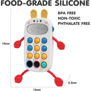 Digital Cognition Early Education Toy Phone Shape Rabbit Baby Finger Press Soother
