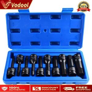 Set of Impact Hex Socket Bits with Multiple Sizes for Versatile Hand and Power Tool Compatibility