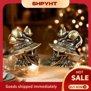 SHPYHT 1Pcs Dễ Thương Bàn Trang Trí Nội Thất Brass Rose Cat Bức Tượng Trà Vật Nuôi Điêu Khắc Cho Văn Phòng Nhà Valentine Của Ngày Quà Tặng Cho Phụ Nữ Và Những Người Yêu Mèo