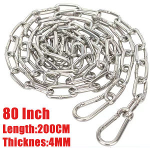 3/4/6MM Thick Anti-Theft Iron Chain Kadena Galvanized Pet Chain Heavy Duty Dog Chain Bring 2 Lock Buckle  (20 Inch To 80 Inch)
