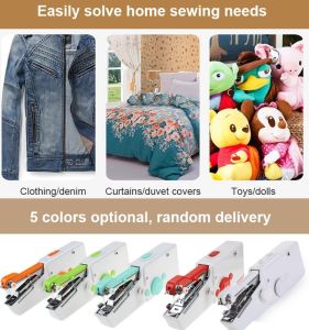 Color Mini Electric Sewing Machine Portable Handheld Tailor Stitch Smart Electric