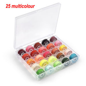 25 Colors/ Set Bobbin Thread Polyester Thread Spools Sewing Machine Bobbins With Storage Box For Brother Janome Singer Elna Sewing Machine