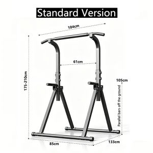 2026 Flagship Pull Up Bar Foldable Floor-Mounted Pull-Up Bar with Parallel Bar Dip Station | Indoor Home Fitness Equipment