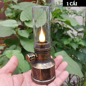 Đèn dầu đèn led thờ bằng nhựa giả gỗ dụng pin phiên bản mới nhất 2026-kèm 3 viên pin