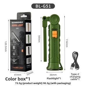 LUMINOU LED Flashlight with Hook Rechargeable Handheld Searchlight High Quality Waterproof Work Light For Night Work Outdoor Camping