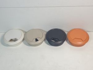 Nắp luồn dây điện mặt bàn lỗ phi 60 (trắng đen xám cam)