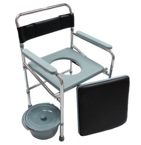Standard Wheelchair or Commode Chair with Wheels - Durable Comfortable & Easy to Use