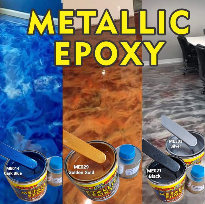 ( Metallic Epoxy Paint ) 1L METALLIC EPOXY FLOOR PAINT [ HEAVY DUTY ] PROTECTIVE & COATING Tiles