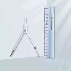 TURHA Adjustable Pencil Compass Ruler Unique Design Metal Geometry Tool Multifunctional Sketch 3 in 1 Compasses Student Exam