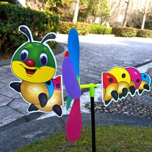 VIVAZ Colorful Cartoon Windmill Plastic Three Dimensional Cartoon Children Toys Wind Spinner Garden Yard Decor