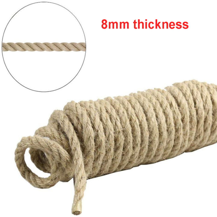 8MM Jute Rope Jute Twine String, 100% Natural Strong Twisted Cord, for  Gardening, Camping, Climbing, Hanging, Pets