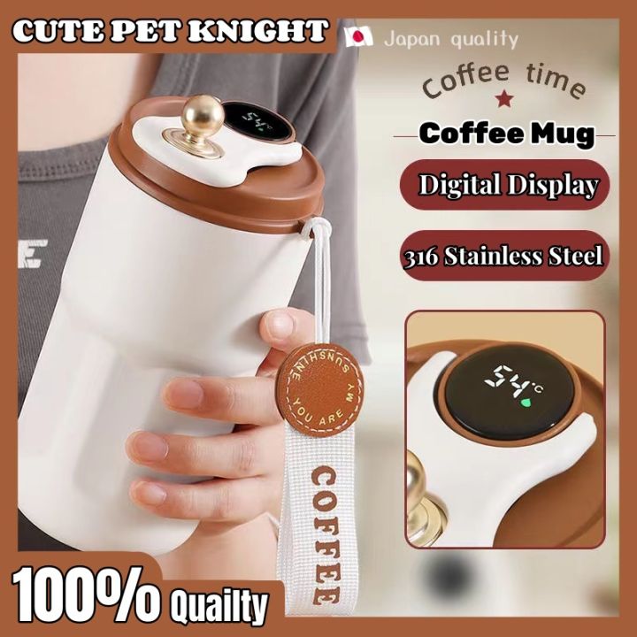 420ML Digital Smart Coffee Cup with Leakproof Thumblers Hot and Cold Insulation Cup Stainless
