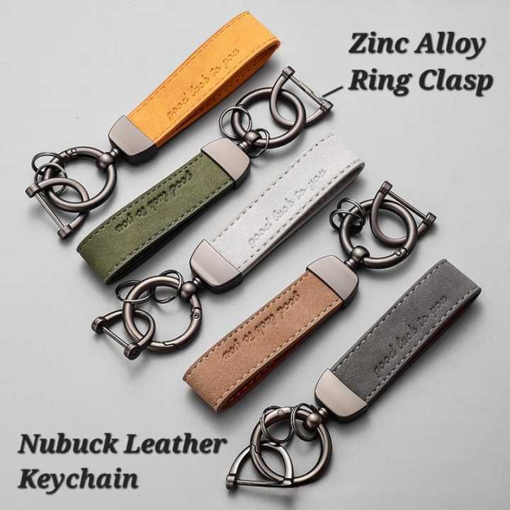 B205 READY STOCK】Nubuck Leather Keychains Car Keychain