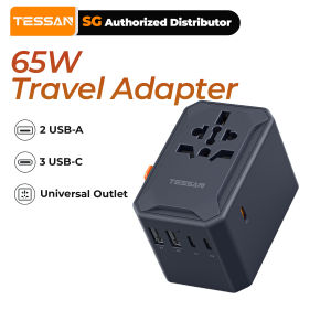 TESSAN SG - 65W GaN Charging Universal Travel Adaptor Travel Adapter for IN UK AU EU Travel Plug USB C