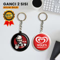 FCK WOLES GANTUNGAN KUNCI PLESETAN BRAND LUCU UNIK LOGO MERK KEYCHAIN CUSTOM 2 SISI - COD Bayar di tempat. 