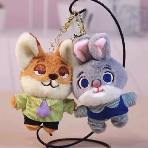 13 Cm Zootopia Nick Judy Plush Pendant Stuffed Keychain Backpack Bag Pendant Kids Christmas Gifts