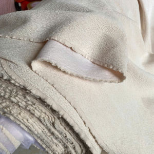 Vải Xốp Kem Ép Keo Giấy - Chất Dày Vừa Co Giãn 2 Chiều Khổ 1m18 - May Áo Khoác Chân Váy Đồ Thiết Kế