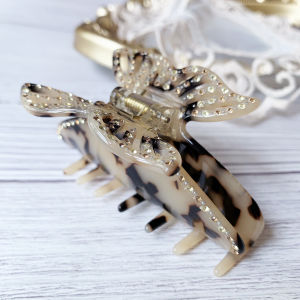 [SG | Premium Hair Jewelry] 8.5cm Butterfly Crystal Acetate Fiber Hair Claw Hair Grip Tortoise Color Hair Jewellery for women