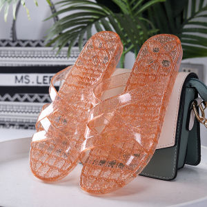 Free Shipping Thickened Crystal Slippers For Women Casual Flat Sandals Indoor And Outdoor Daily Non-Slip Bathing Slippers For Women