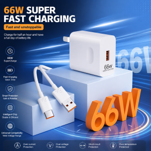 CLICKKK SHIRK: 66W SUPER BOOST Charge Multi-Watt Charging Cord Combo Type-C / MICRO USB Plug