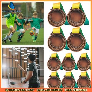 Vktech Medal Award Set 10Pcs Gold Silver Bronze for Sports Games Perfect for Celebrating Victories