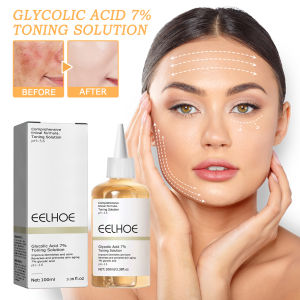 EELHOE Glycolic Acid 7%Toning Solution Acne And Pimple Dark Spot Marks Remover Exfoliating Exfoliates Blackheads peel Cleans Pores Shrink pores 100ml