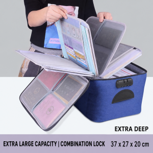 【Lucky Home】 Lockable 5-Layer Document Organizer Bag | Passport & Certificate Case 37 x 27 x 20cm