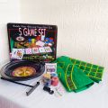 5 Games Set Roulette Poker Blackjack Craps Poker Dice Casino Game Card Game Set. 
