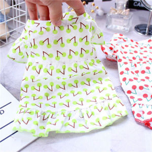 váy đầm in trái cherry liti cho chó mèo - T3 PETS SHOP