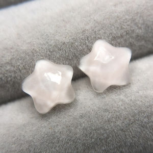 Anti Allergy Fine Glitter Water Ripples Pentagonal Star Flatback Resin Stud Earrings