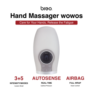 Breo WOWOS Electric Acupressure Hand Massager Air Pressure Heat Compression With LCD Disply Palm Massage
