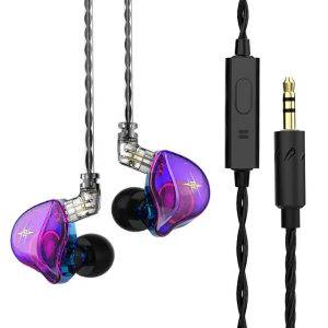 QKZ ZXT Dual Driver 1 Dynamic HiFi Earphone Detachable Wired Headphones with Mic Bass Noise Reduction Headset Musician Monitor Earbuds