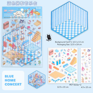 3D Miniature Scenes Sticker DIY Cute Cartoon Journal Animal Korean Style Landscape Building PET Staking Sticker 艺蓝立体造景贴纸