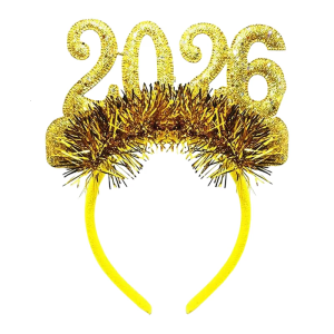Reusable Fabric 2026 Celebration Hairband Glittered Numeric Decoration Comfortable For Women Men Children Photo Props