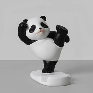 1pc Panda Shape Phone Holder Adjustable Suitable for Smartphones Cute Panda Shape Phone Holder Cute Room Decoration Aesthetics