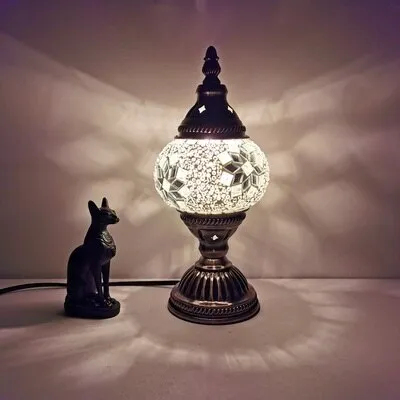 Turkish Mosaic Table Lamp Vintage Art Deco Handcrafted Lights Mosaic Glass Romantic Bed Light