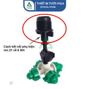 Combo 20 ren 21 nối béc ống LDPE - Ren nối nhanh cho hệ thống tưới - Bảo hành 12 tháng