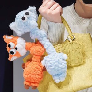 KAWAII BOX Cute Style Long Neck Monkey Plush Keychain White Color Funny Design Elephant Plush Pendant Plush Creative Gift Rabbit Bag Pendant Bag Decoration