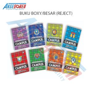 Aksesoren Buku Tulis Campus 36 / 42 / 50 Lembar [1 Buku/Reject+Bonus Sampul] / Buku Kampus Besar Panjang Boxy B5