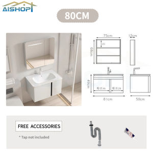 [SG Seller]304 Stainless Steel Bathroom Cabinet With Rounded Corners Bathroom Washbasin 60-80cm