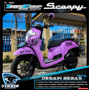Decal Scoopy FullBody Desain Custom Bisa Request Super Glossy Mengkilat Terbaru -  Decal Sticker Scoopy Striping List Variasi Decal Motor Scoopy fi Full Body Desain Custom TC-0221