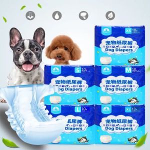 HTRF 10/12PCS Disposable Dog Diapers Breathable Cotton Pet Underwear Diaper Pet Supplies Leakproof Puppy Physiological Short Female Male Dog Physiological
