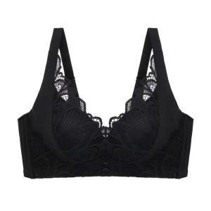 INTIMA บราดันมาใหม่ล่าสุดสำหรับผู้หญิงที่มีเต้านมเล็กๆชุดชั้นในยกทรงไร้สายคอวีลึกลูกไม้โรแมนติกฝรั่งเศสปรับป้องกันการหย่อนคล้อย32AB-38AB บราชุดชั้นในสตรี