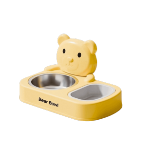 SDFSF Cartoon Cat Food Water Bowl Double Bowls Non-Slip Base Cat Feeding Bowl Pet Feeder Supplies Detachable Stainless Steel Cat Bowl Puppy Feeding